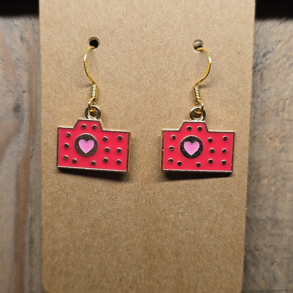 Valentine's Day Camera Earrings